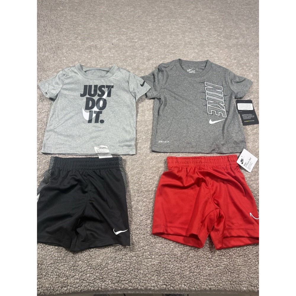 Nike bundle of 2 Toddler Boys 2-Piece Shorts Set T-shirt Size 24-2T New